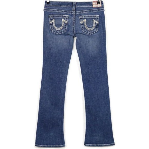 True Religion Rainbow Gina‎ Bootcut Jeans Stretch Distressed 28 x 33 - Picture 1 of 12